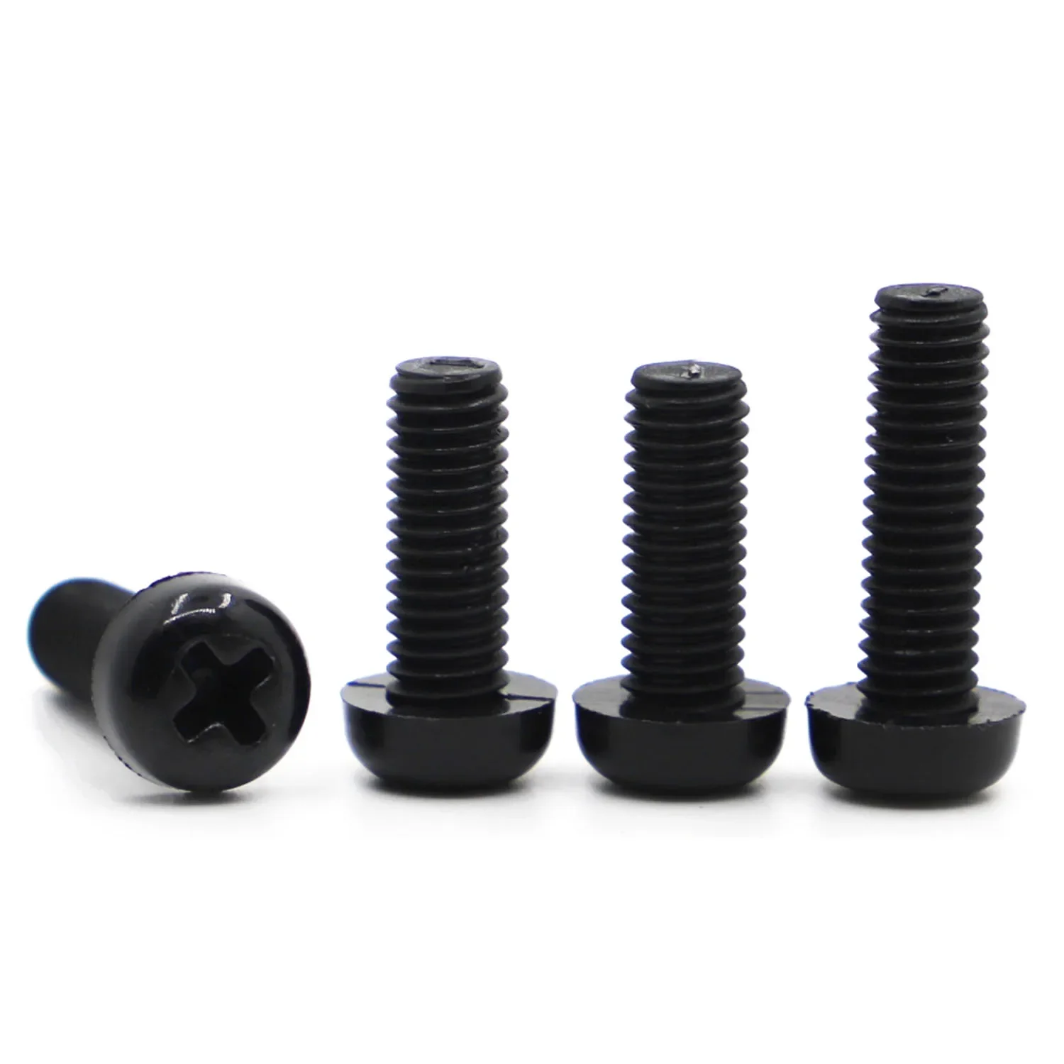 10/20/50pcs M2 M2.5 M3 M4 M5 M6 M8 Diameter 2 2.5 3 4 5 6 8mm Black Nylon Plastic Insulated Cross Phillips Pan Head Bolt Screw