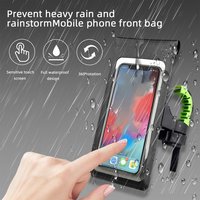 Bicycle Waterproof Phone Bag Stand 360°Rotation Motorcycle Bike Handlebar Phone Holder Touch Screen Rearview Mirror Phone Holder