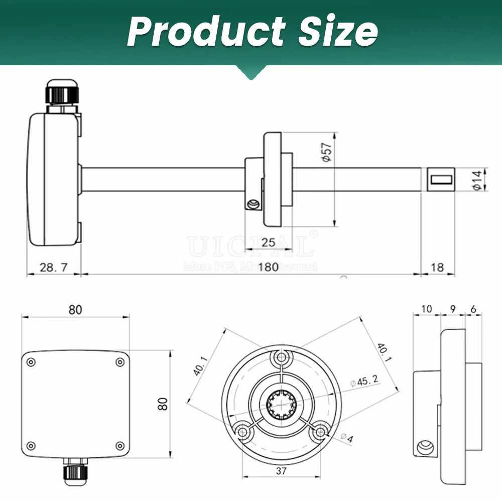 0-30m/s Pipes Wind Speed Sensor RS485 0-5V 0-10V 4-20MA High Precision Plumbing Air Speed Volume Measuring Detector Transmitters