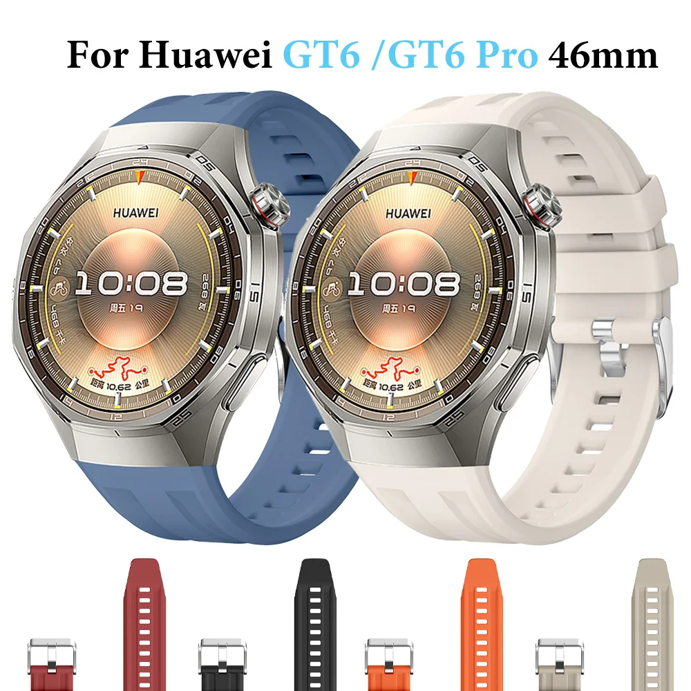 18/22 mm Sportarmband für Huawei GT6 Pro 46 mm, offizielles weiches Silikon-Armband für Huawei WATCH GT6 GT5 GT5Pro 46 mm Armbänder