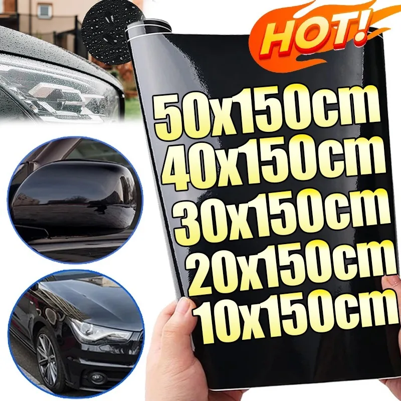 

High Gloss Black Vinyl Wrap Film Car Styling Sticker Sheet Motorcycle Bicycle Laptop Decal Cover PVC Film 150x10/20/30/40/50cm