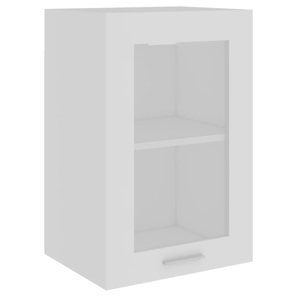 White hanging glass cabinet 40x31x60 cm chglomerated