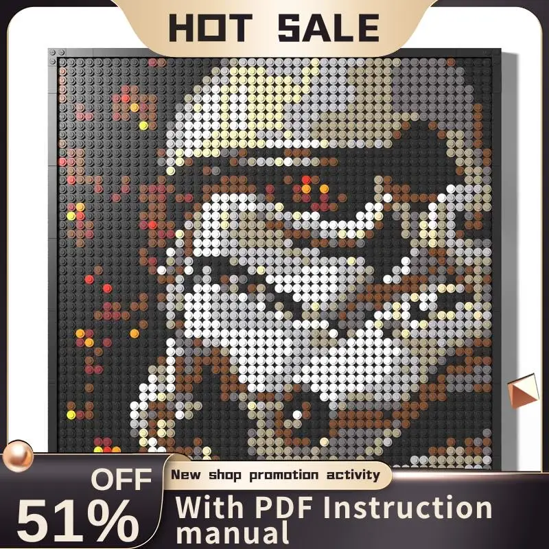 Neues 2492-teiliges Berühmtes Star Battle Film MOC Mosaik-Kunstmodell Bausatz Individuelles Puzzle DIY Kreative Ideen Kinderspielzeug Geburtstagsgeschenke