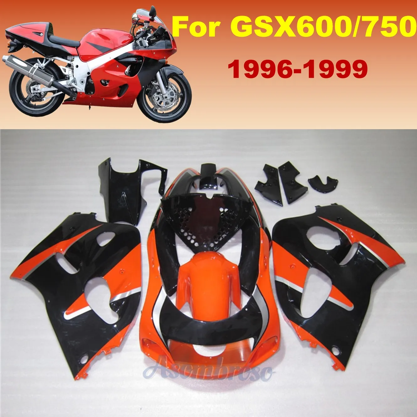 Kit de carenados de repuesto para Suzuki GSXR 600 1996-1999 GSX-R 750 1997 1998 ABS carrocería de inyección conjunto de Panel de carenado de motocicleta