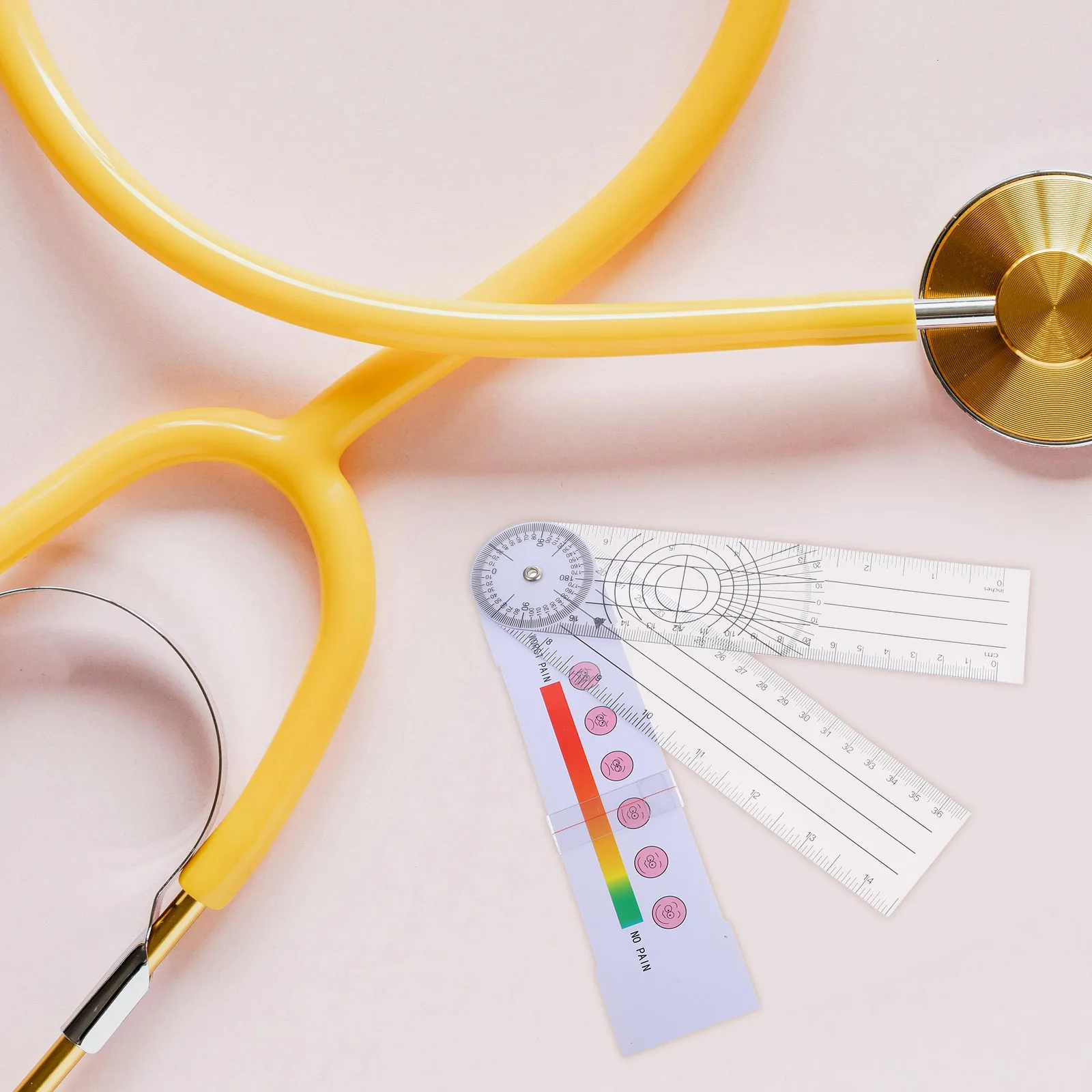 

Pain Score Clear Metric Ruler Angle Measurement and Protractor Combination Measuring Tool