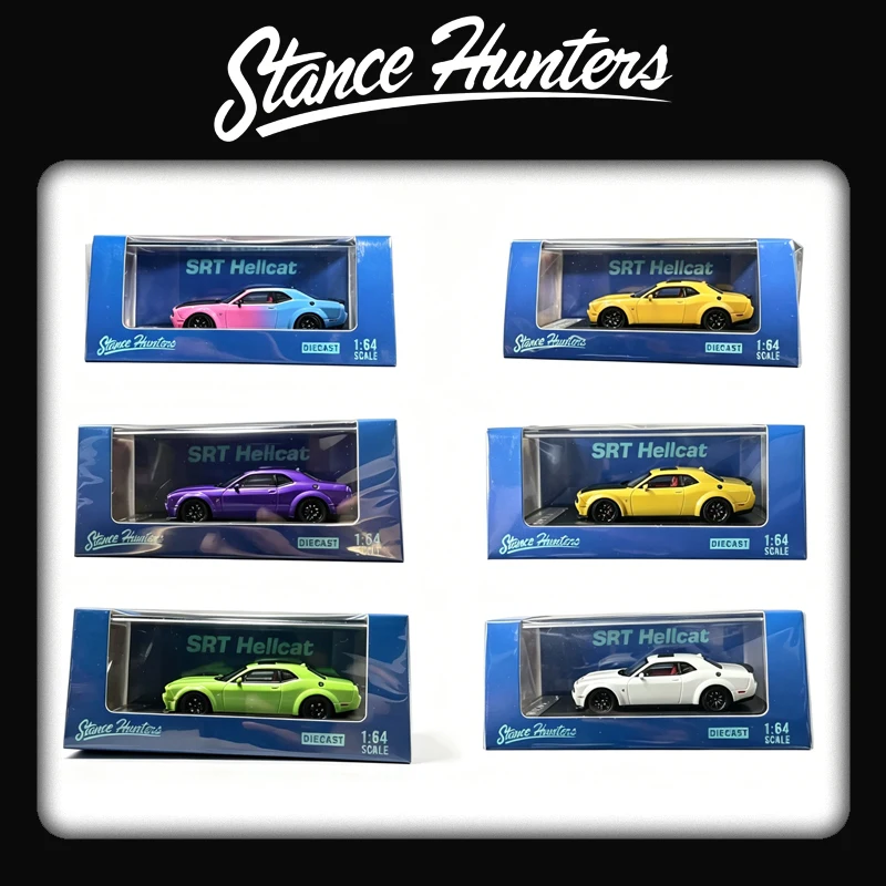 

In Stock Ready To Ship Stance Hunters 1:64 Dodge Challenger SRT Hellcat (Open Hood) Diecast Model Car Collection