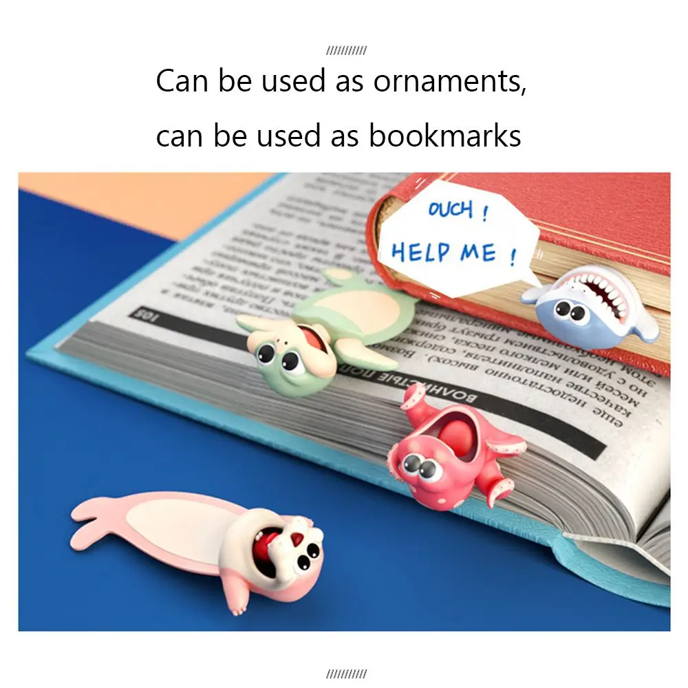 New Seal Octopus Funny Stationery Creative Cartoon Animal Style School Supplies Bookmarks Book Markers