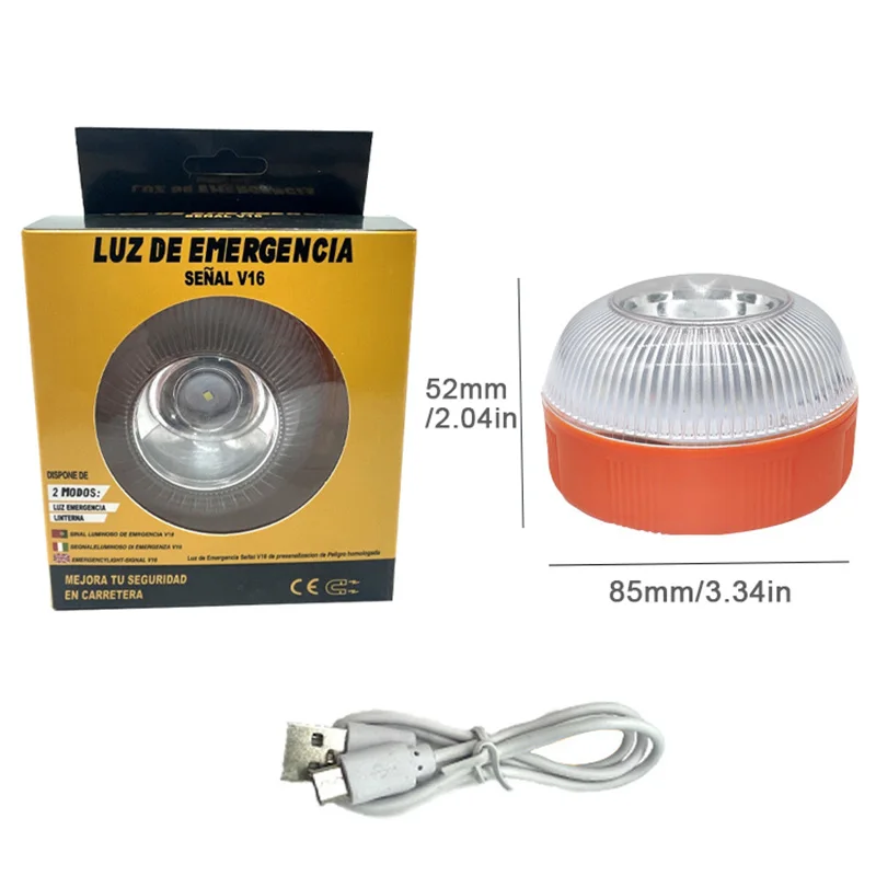 ضوء الطوارئ V16 Homologated Dgt المعتمدة سيارة الطوارئ منارة تحذير ضوء قابلة للشحن المغناطيسي التعريفي ستروب مصباح ليد