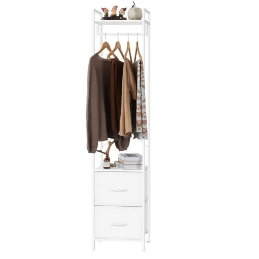

Clothes Rack with Drawers Heavy Duty Garment Rack with Fabric Drawers and Storage Shelves Freestanding Clothing Rack for Bedroo