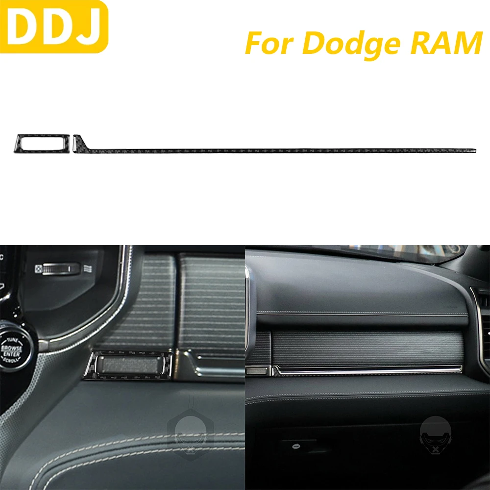 

Для Dodge RAM 1500 2500 3500 2019-2023 углеродное волокно второй пилот приборная панель ящик для хранения перчаток отделка полоски автомобильные аксессуары наклейка