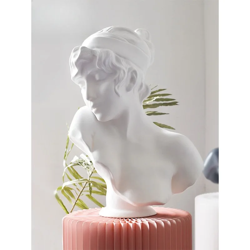 Girl sculpture, bust French head art, high-end niche statue resin soft decoration large