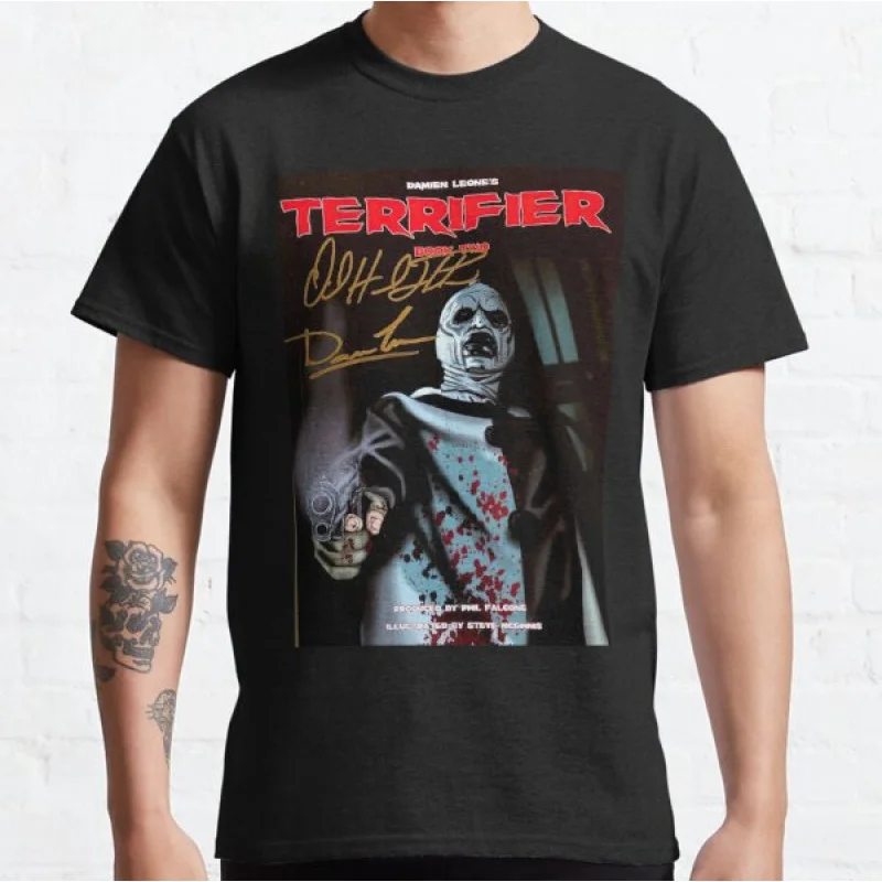 

0320 Retro Horror movie Art the clown killer Terrifier Scary halloween Gift t shirt Scream film Graphic clothes All size tops