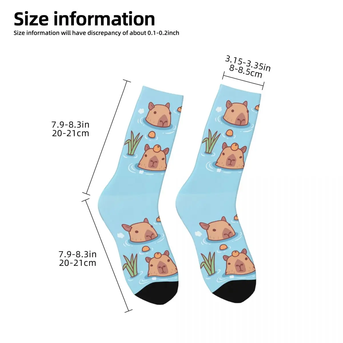 Capybaras Chilling In Hot Spring Funny Men's Socks Vintage Street Style Seamless Crew Sock Gift Pattern Printed