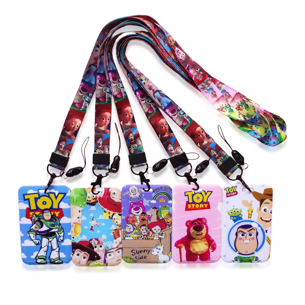 Disney Toy Story Boys Girls Fashion Neck Strap Lanyards Badge Holder Lanyard ID Card Holder Hanging Rope Name Tag