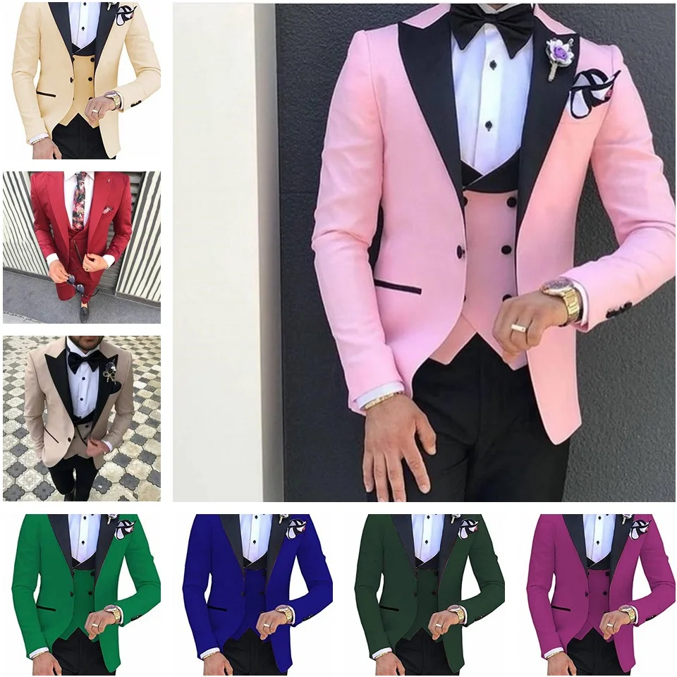 

Men Suits Custom Made Terno Slim Groom Wedding Suits Terno Masculino (Jacket+Pant+Vest+bow)