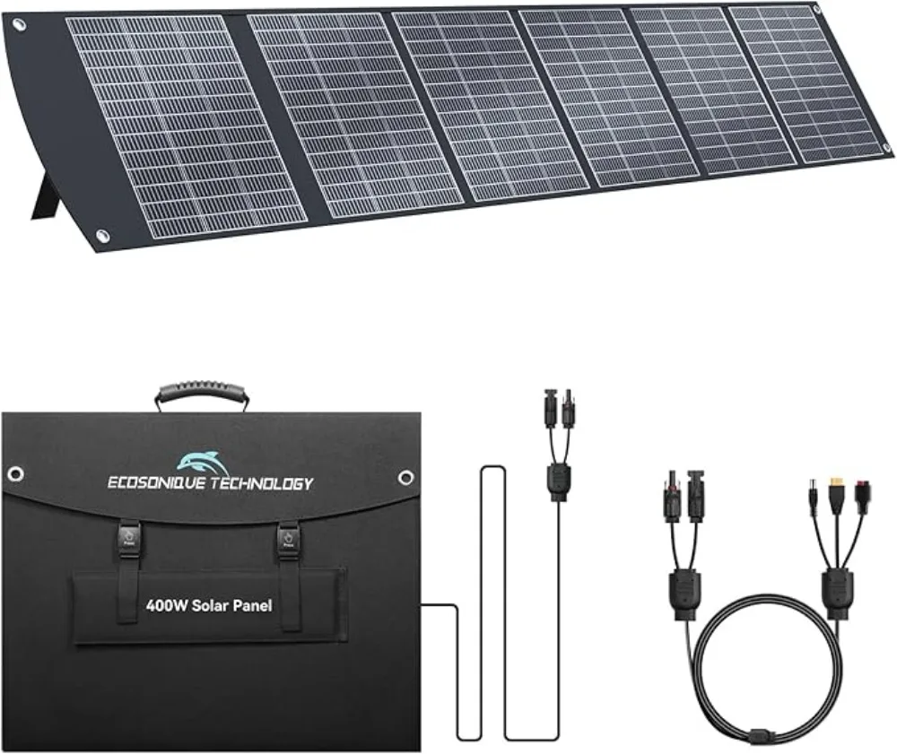 

Portable 400W Solar Panel Suitcase with Foldable Design for Power Stations, Lightweight and Versatile with 40V MC4 and Multiple