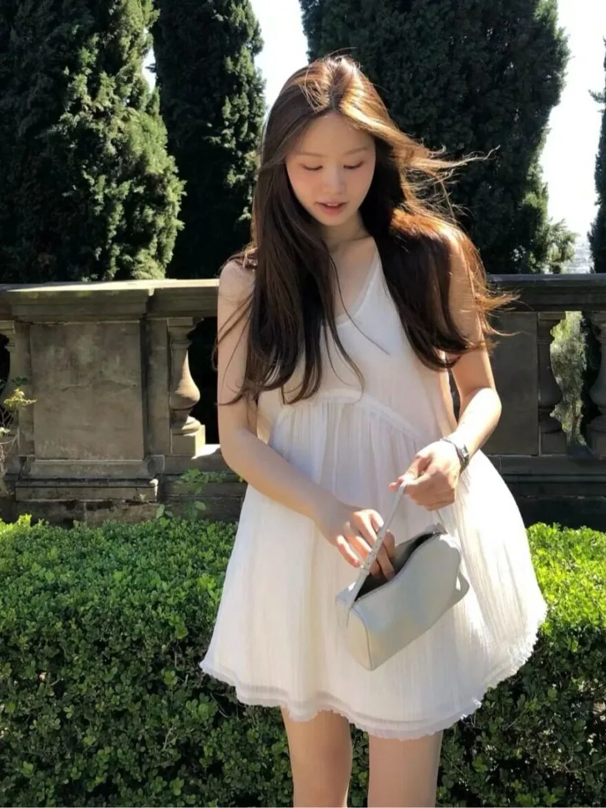 Chic Korean Style Sleeveless Dress Versatile Cute Age-Defying Bloggers Favorite Dress Suitable for Various Occasions Women's ...