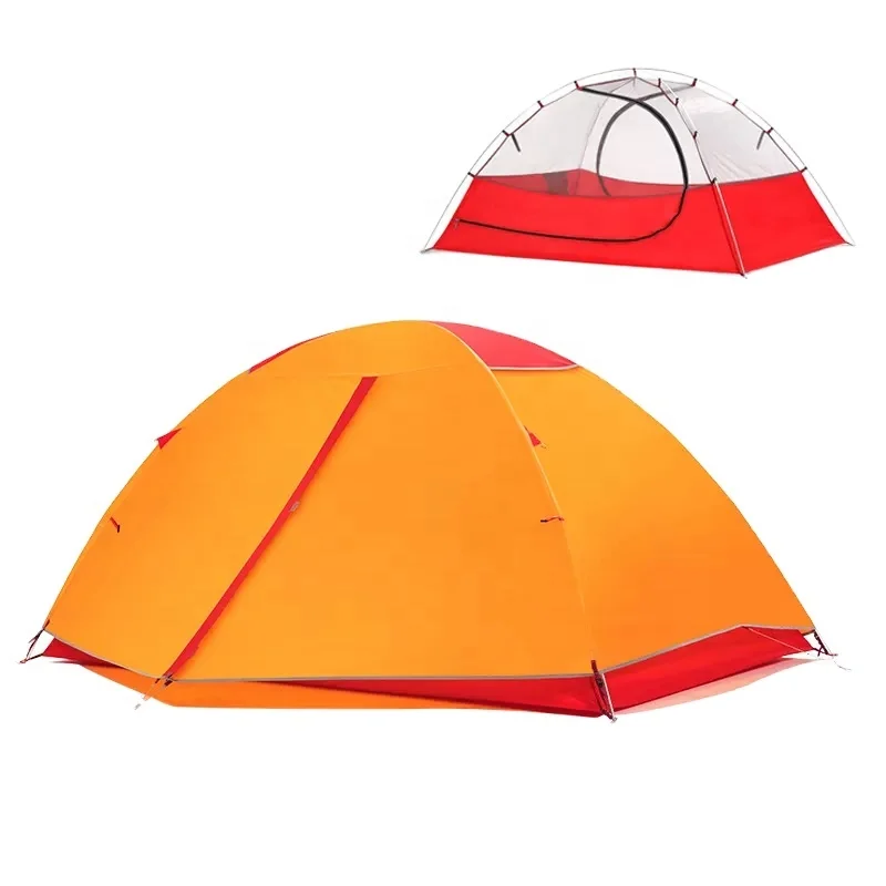 1.26KG Double Layer Ultralight Tent 2 Person Waterproof Aluminum Pole 4 Season Camping Tents for