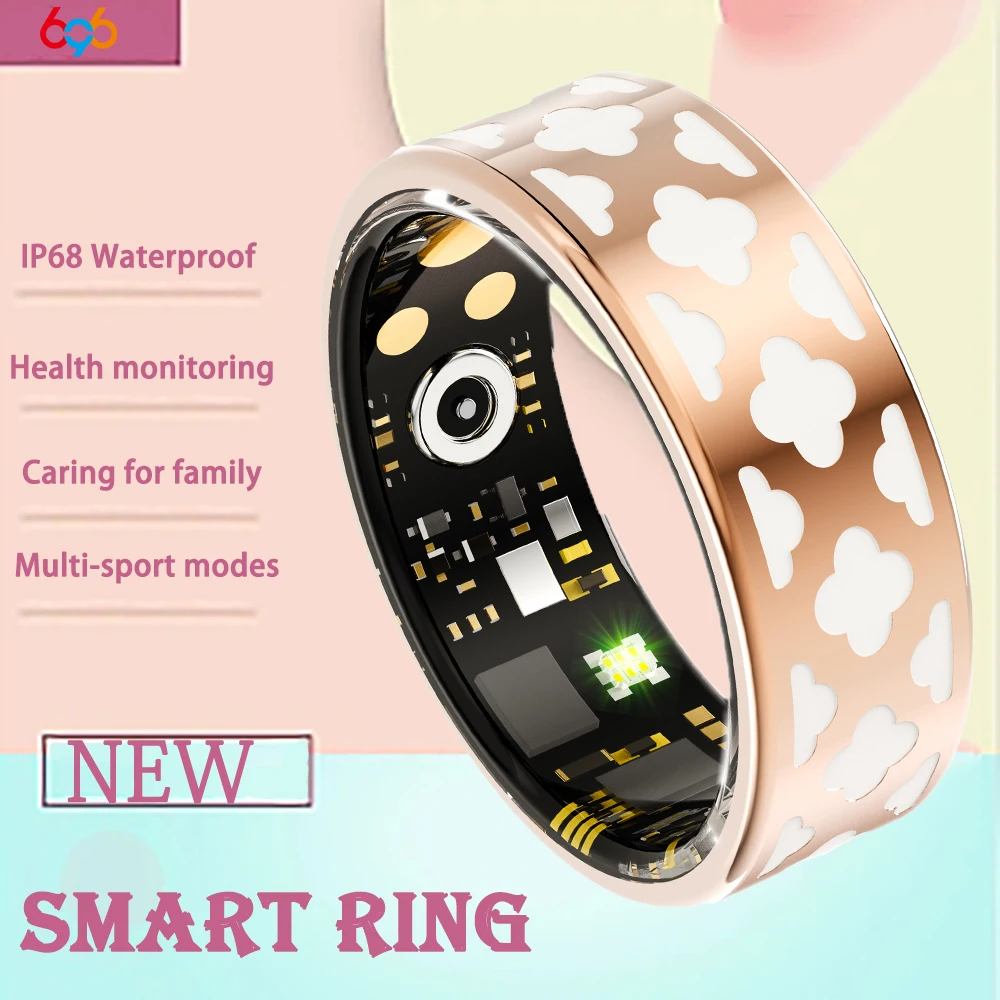 

Новое женское умное кольцо IP68 водонепроницаемое пульсометр кровяное давление уход за семью спортивные кольца с дистанционным управлением для фотографии женские кольца