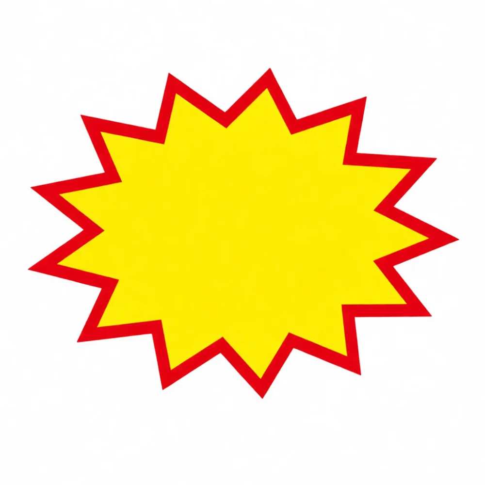 Retail Store Discount Tags Starburst Price Signs Supermarket Advertising Cards For Fruit Market Promotional Sale