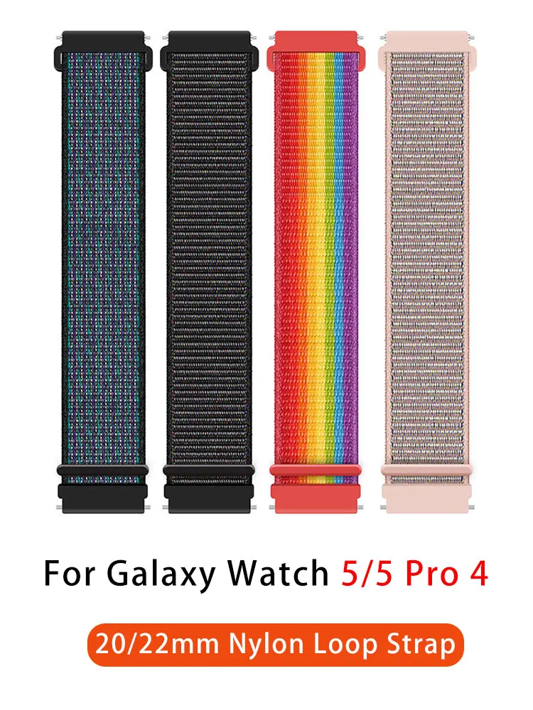 

20mm Nylon Band For Samsung Galaxy Watch 4/Classic 40mm 46mm Strap Bracelet Huawei GT 2/3 Galaxy Watch 5/Pro 45mm 44mm/Active 2