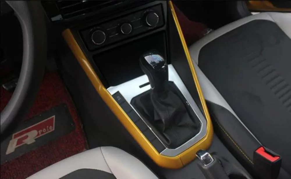 Auto Mittelkonsole Schalthebel-Abdeckung Dekorblende für Volkswagen VW Virtus 2023-2026 Edelstahl Innenraum-Zubehör – Detail 3