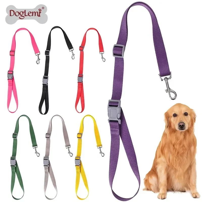 

2-In-1 Pet Leash Adjustable Dog Safety Leads Car Seat Belt Nylon Lead Leash Backseat Safety Belt Adjustable Dogs Harness Collar