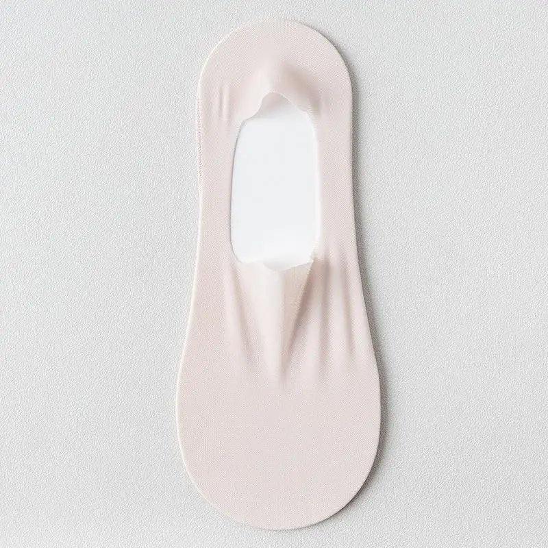 Summer Ultra-thin Breathable Sock Slippers Solid Color Ice Silk Low Cut Boat Socks Silicone Anti-slip Invisible No Show Socks view 4