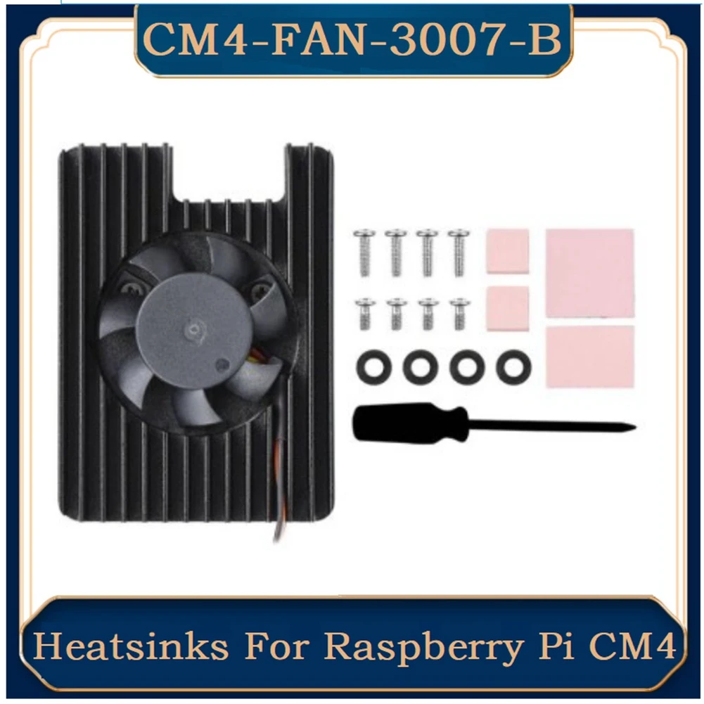 Heatsink for Raspberry Pi CM4 with 12V 3007 PWN Cooling Fan Radiator for Raspberry Pi Compute Module 4