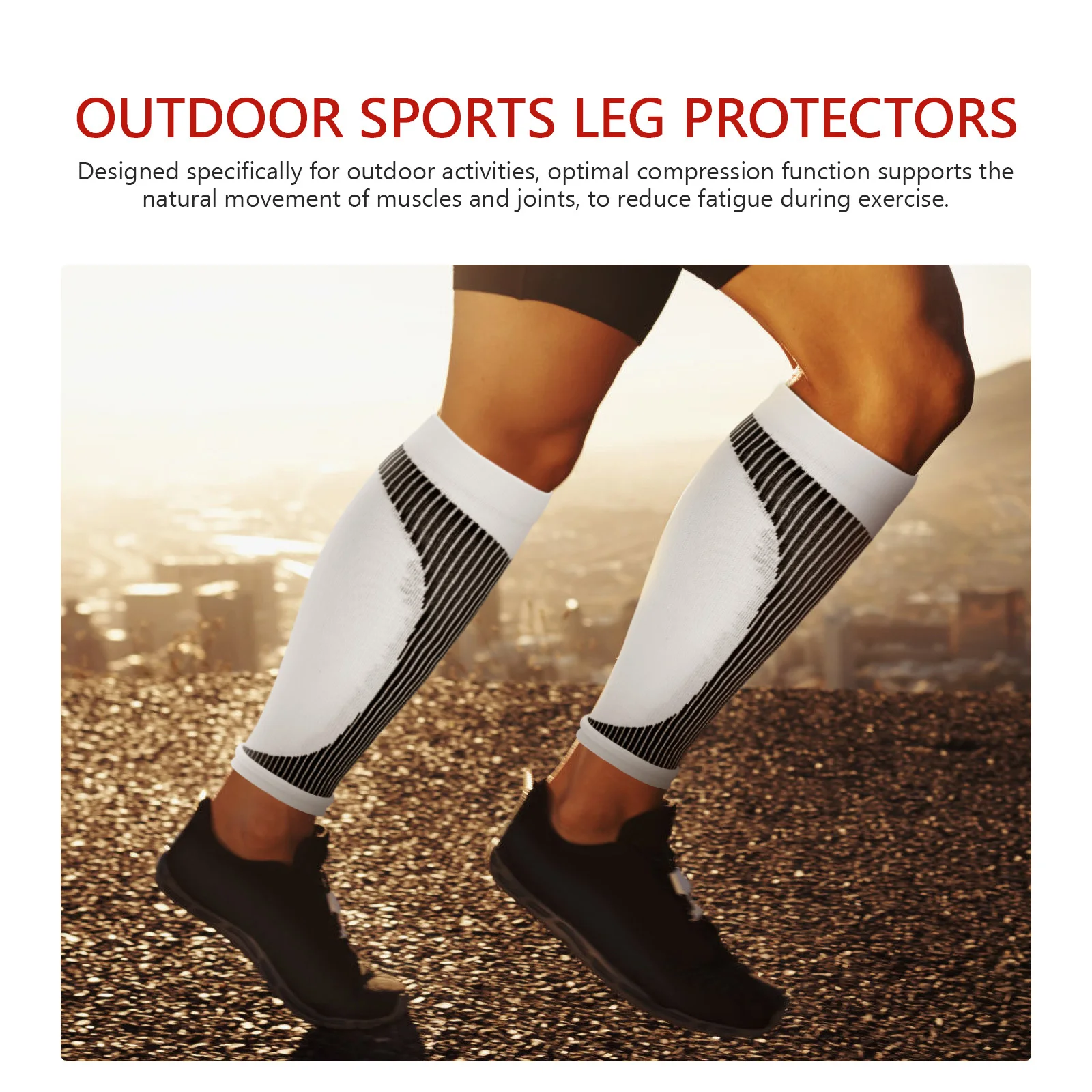 قطعتان من الجوارب الرياضية المرنة القابلة للتنفس للجري وكرة السلة وكرة القدم ودعم حماية الساق