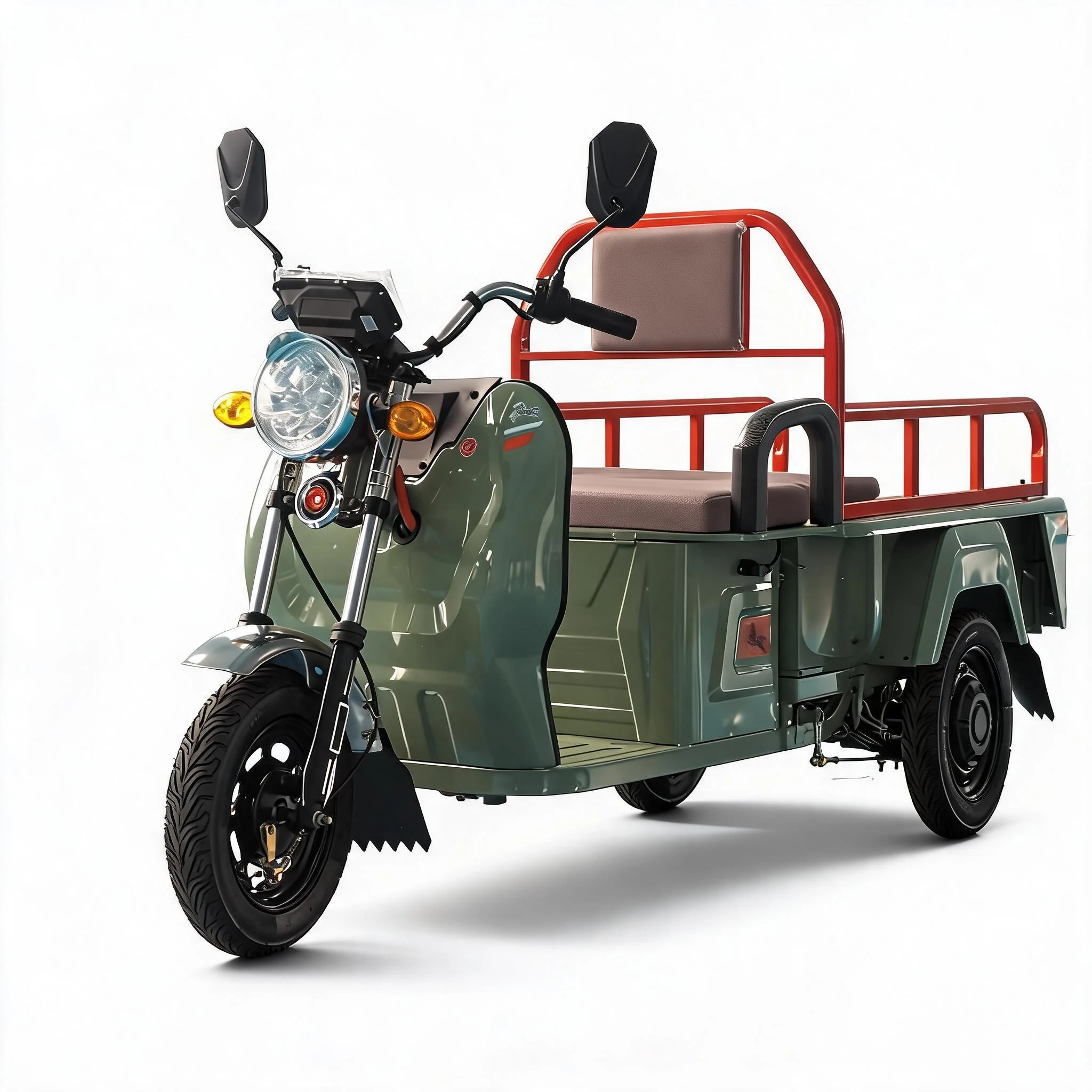 Multi-functional Electric Cargo Tricycle, Foldable Seat 3 Wheeler Electric Trike for Farm Harvest, Short Delivery & Daily Transp
