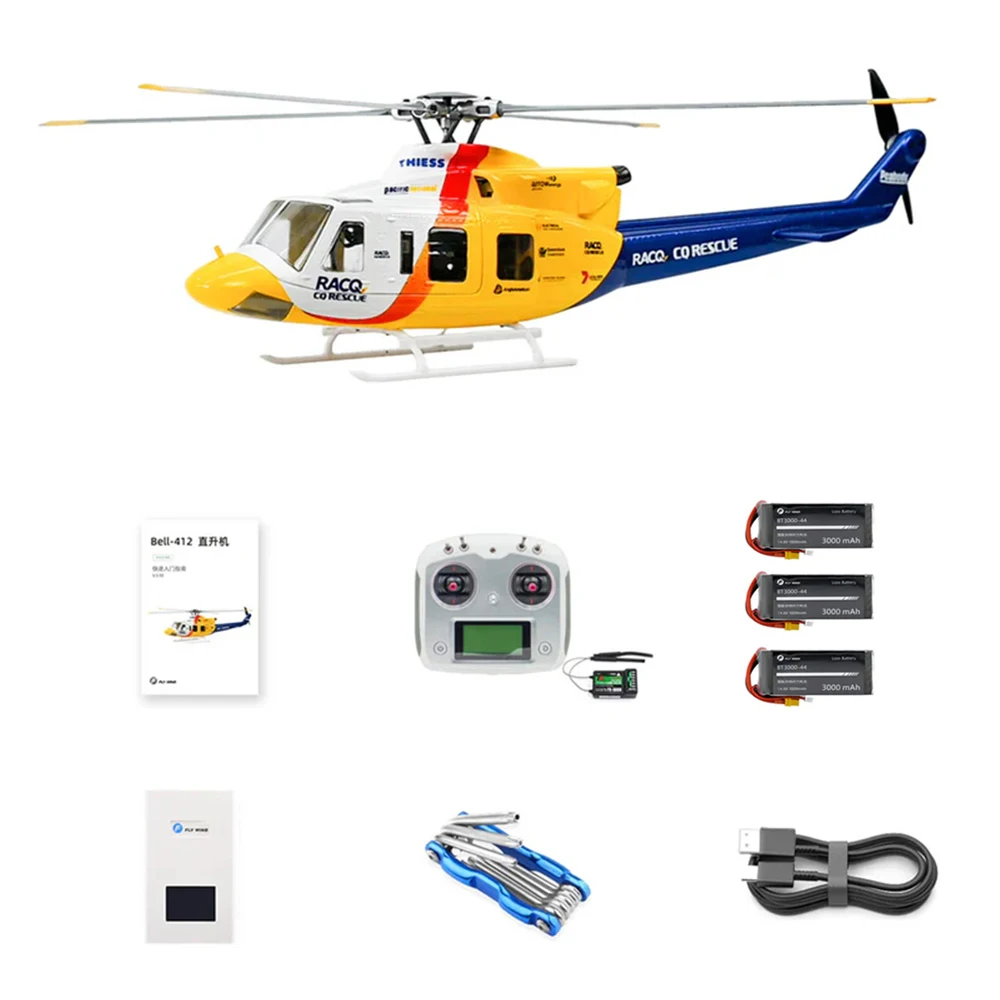 

FLY WING Bell-412 V4 470, класс 2,4G, 6 каналов, бесщеточный двигатель, радиоуправляемый вертолет RTF