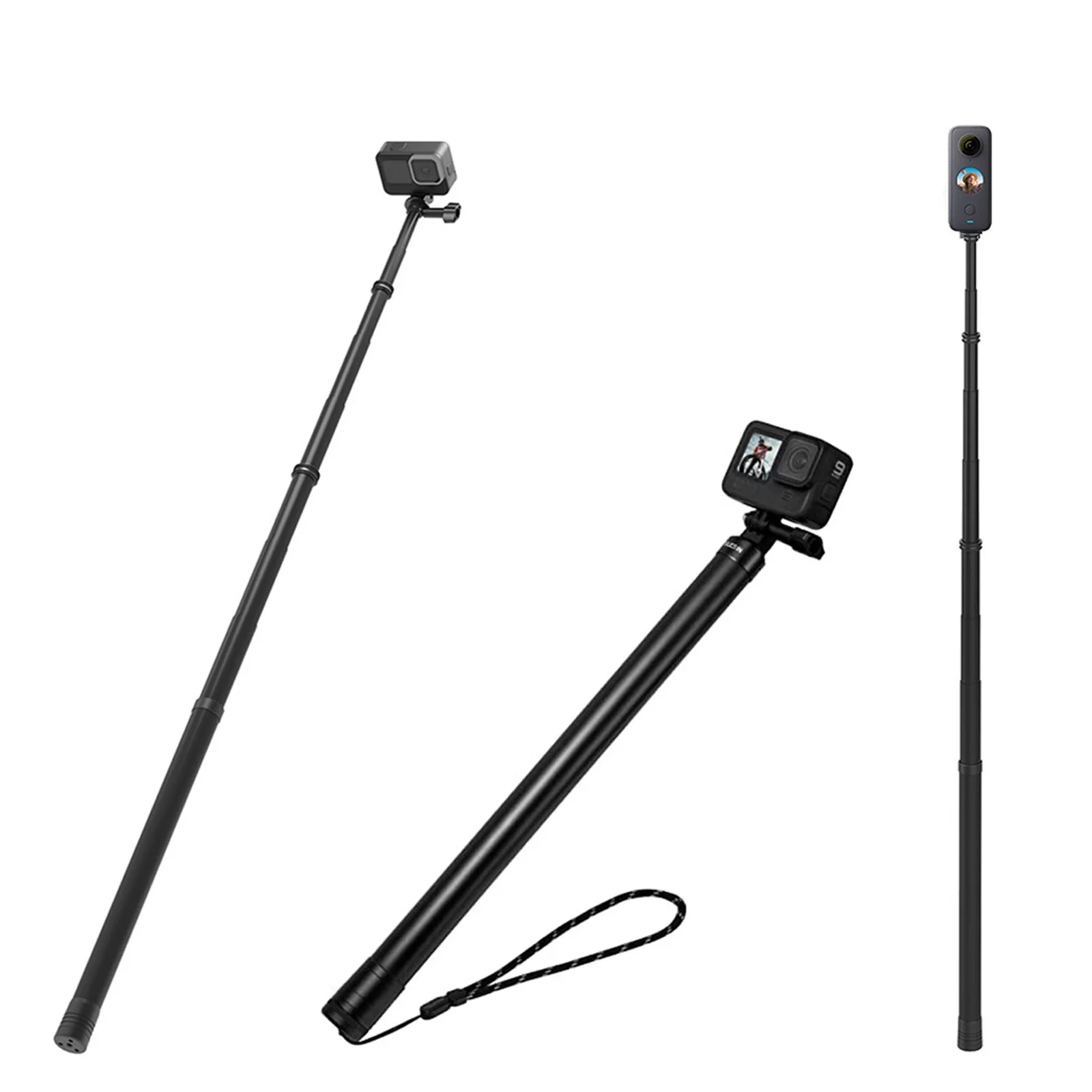 New 118''/3M Ultra Long Monopod Carbon Fiber Selfie Stick For GoPro Hero 10 9 8 7 6 5 4 Max Insta360 One X One R Osmo