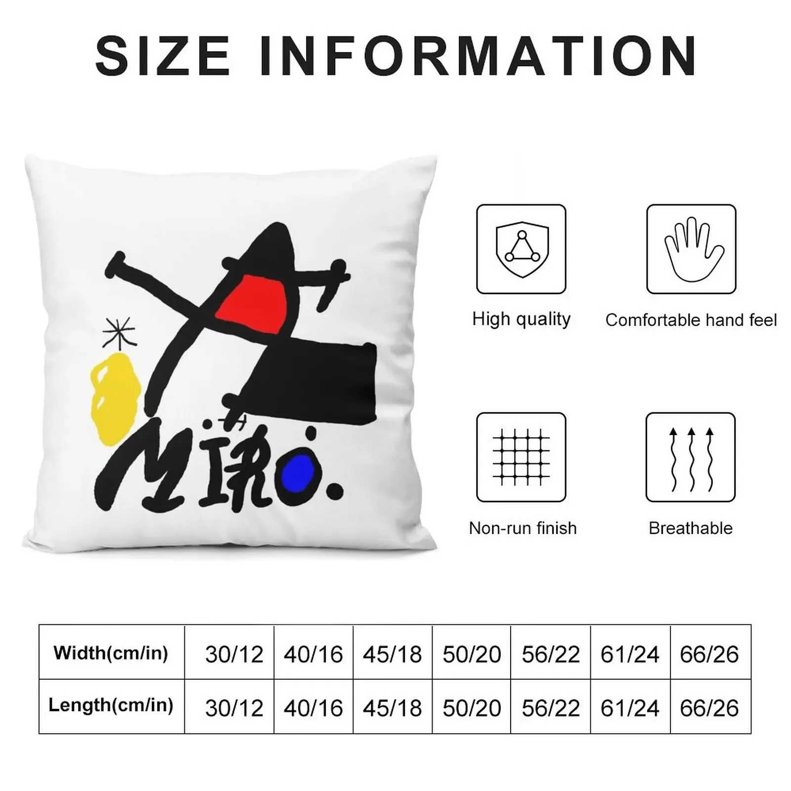 Joan Miro Abstract Painting Digital Recreation Throw Pillow Pillowcases Cushion Covers Sofa Decorative Sofa Cushion pillow