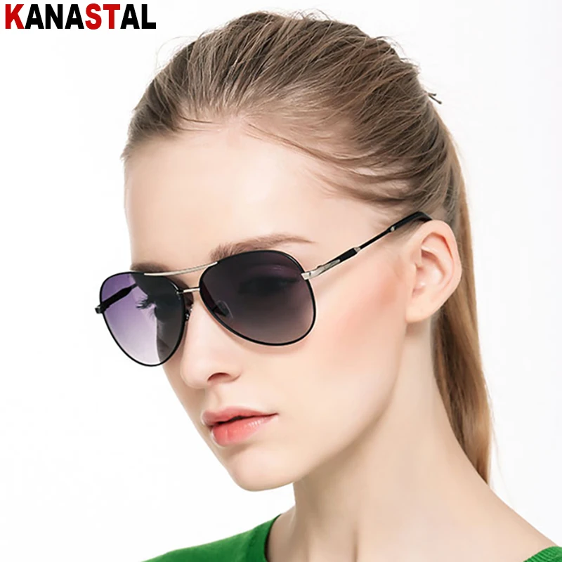 Women Polarized Sunglasses UV400 Gradient Lens Sun Glasses Metal Bicolor Eyeglasses Frame Travel Bike Sunscreen Ladies Eyewear