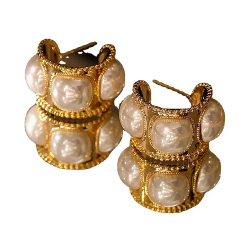 Modern Jewelry Luxury Temperament Simulated Pearl Earrings For Women Female Gifts Delicate Design Ear Accessories Hot Selling