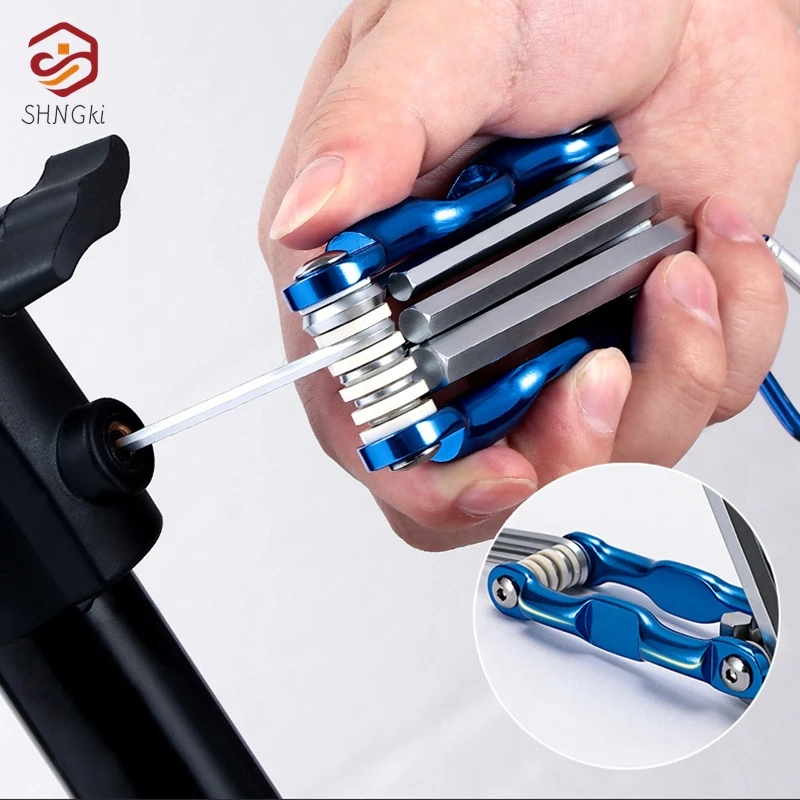 Folding Hex Wrench Metal Metric Allen Wrench Set Hexagonal Screwdriver Hex Key Wrenches Allen Keys Hand Tool Portable Set