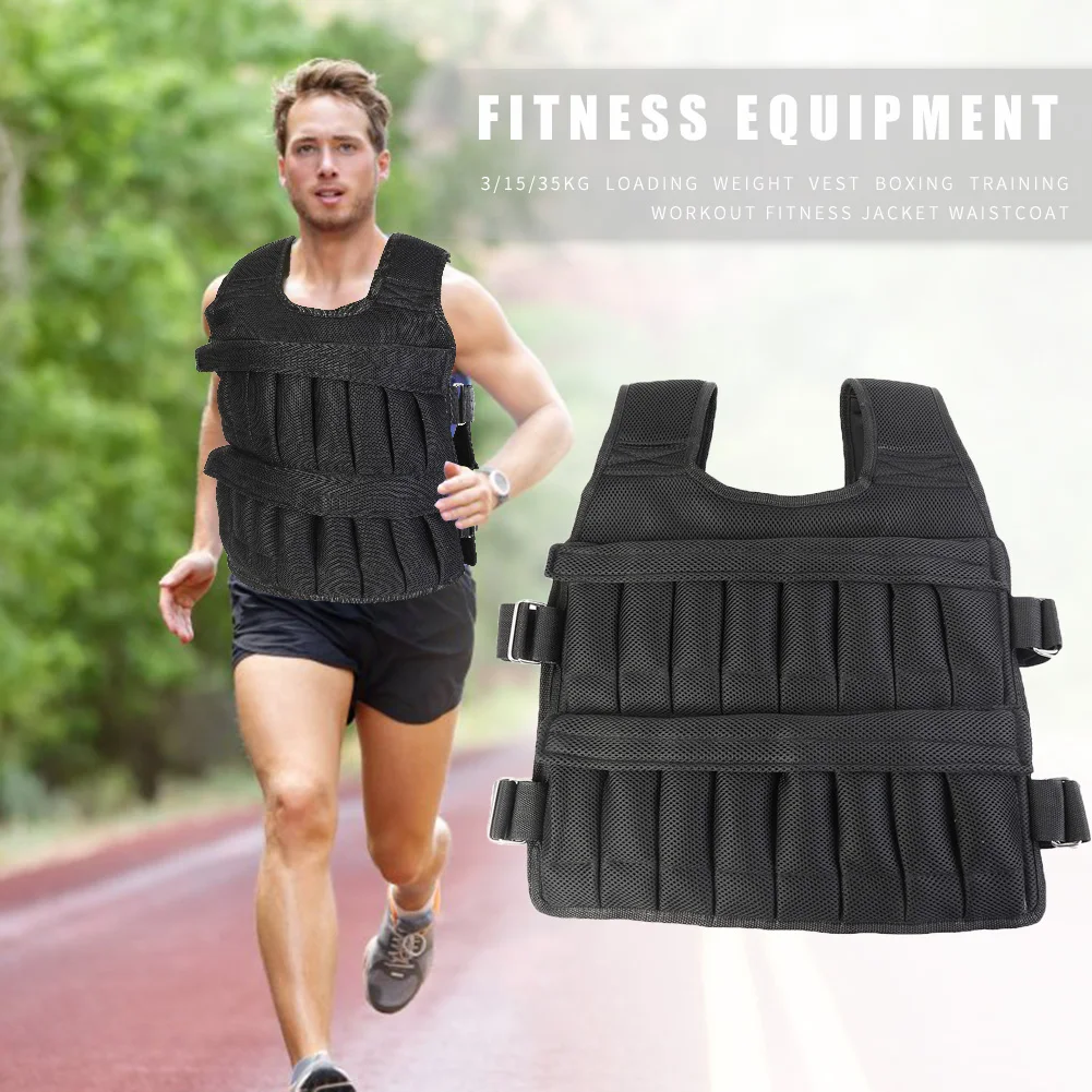 3-50kg Sports Loading Weighted Vest Sand Clothing For Running Boxing Training Fitness Equipment Adjustable Waistcoat Jacket