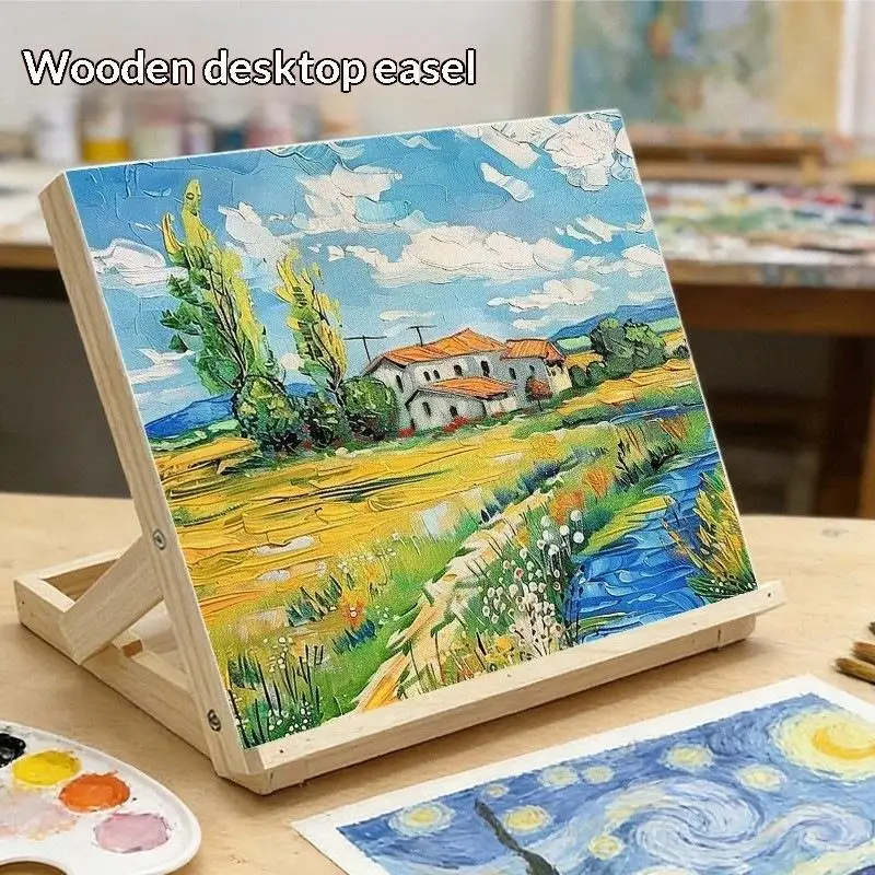 1Pcs Adjustable Sketching Painting Board Foldable Tabletop Easel Lightweight Portable Wood Drawing Easel Art Supply For Students