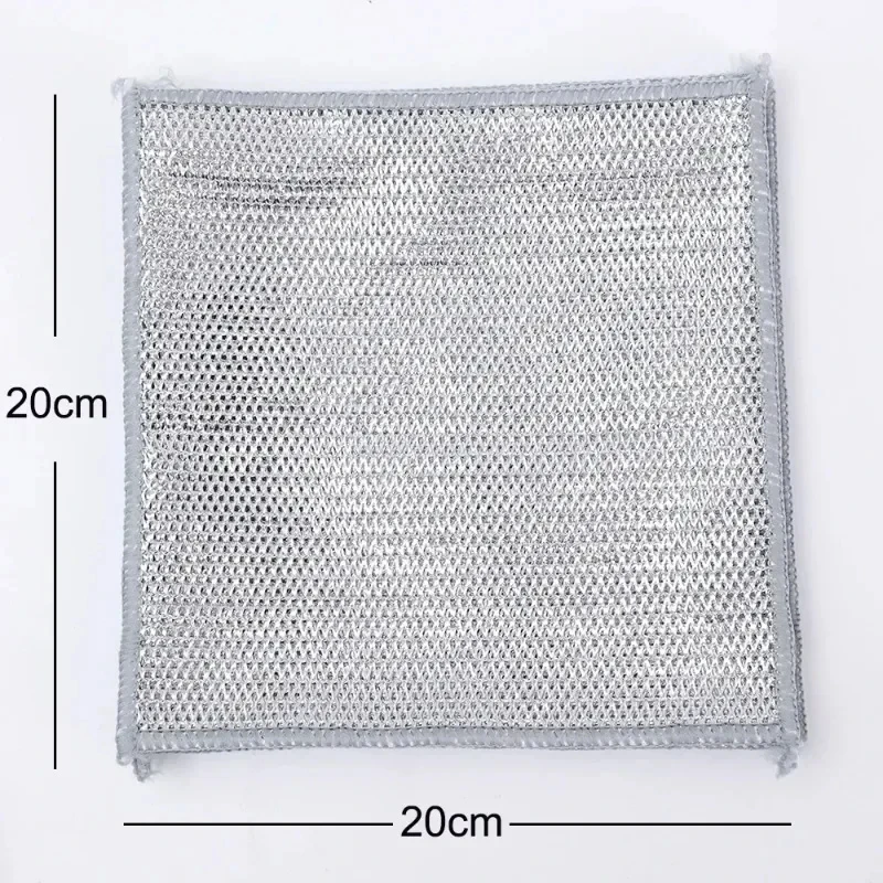 5/10/15/20 Pack Multipurpose Wire Dish Cloths, Reusable Heavy Duty Double Layer Metal Mesh Dishwashing Rags
