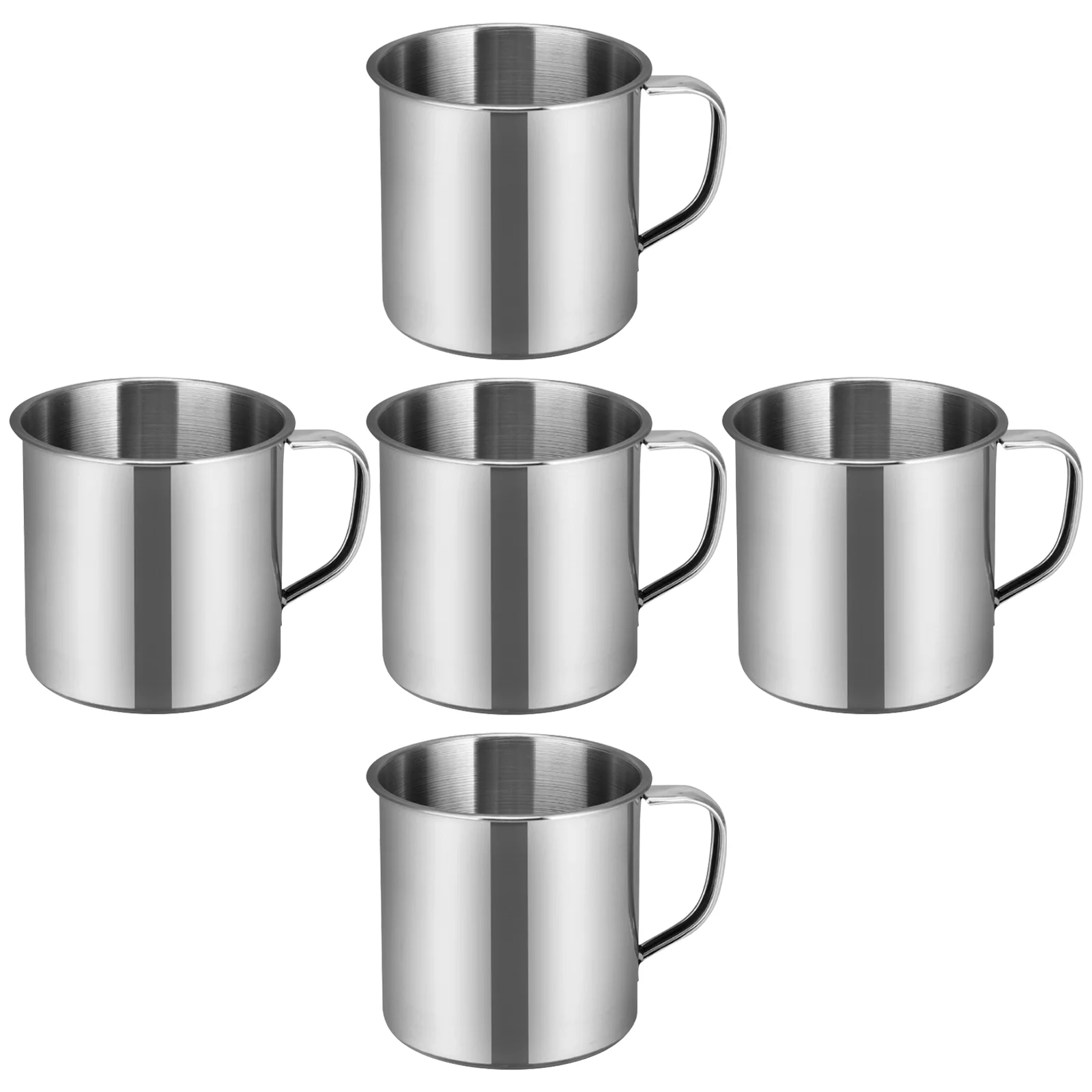 

5 Pcs Office Cup Flask Drinking Cups Steel Mugs with Handle Tea Can for Kids Double Layer