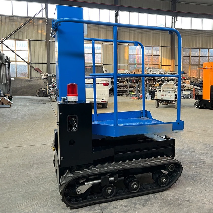 200KG Steel Mast Hydraulic Crawler Mast Lift Vertical Electric Ladder Lift Self-propelled Man Lift Platform