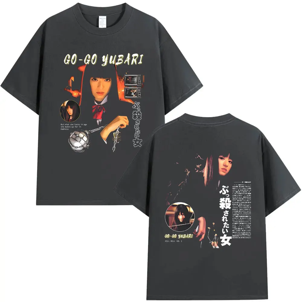 Washed Vintage Kill Bill Tshirt Gogo Yubari Movie T-shirt Summer Men Women Fashion Oversized Streetwear Unisex Casual T Shirts