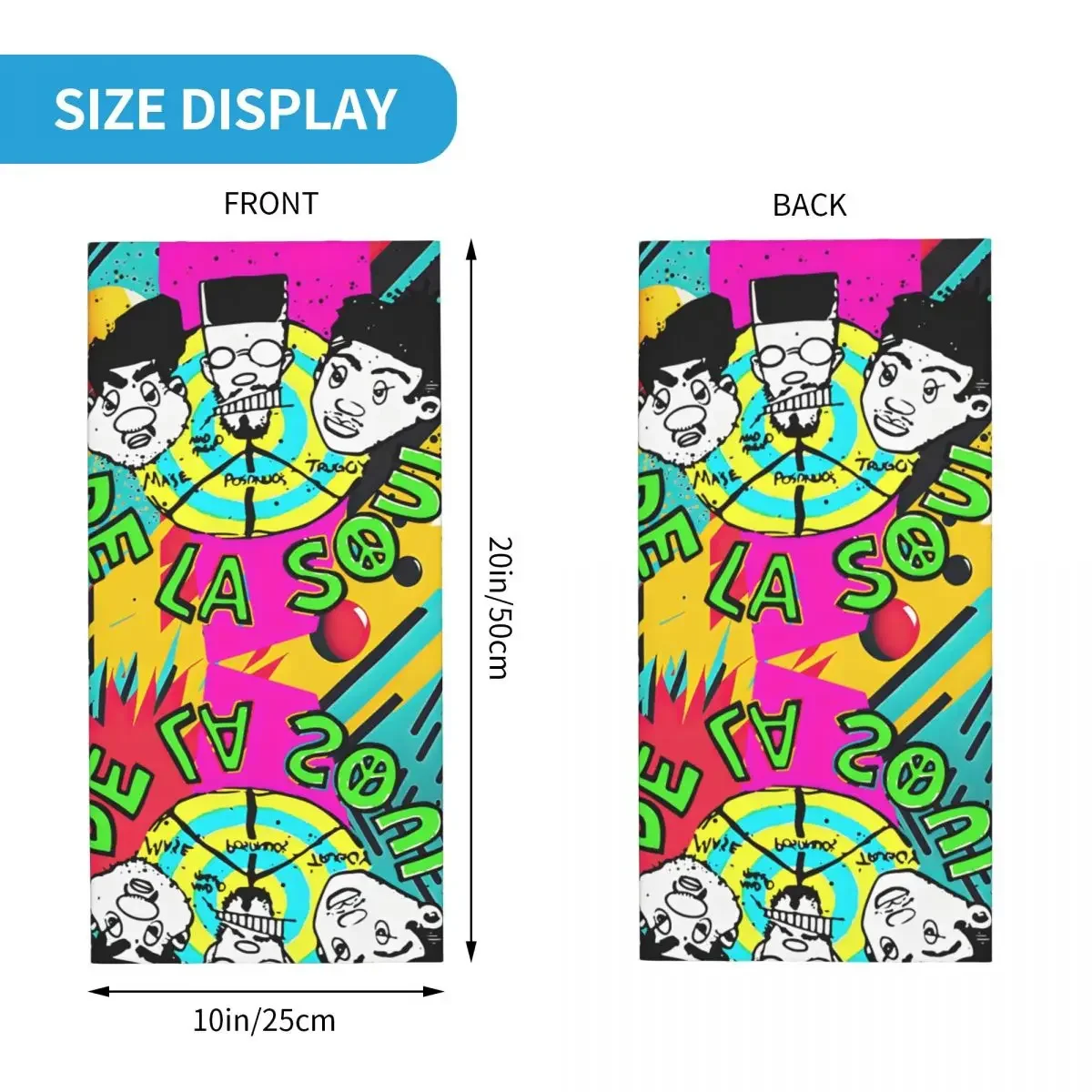 Fun Bandana Neck Gaiter Printed Motor Motocross D-De La Soul Face Scarf Multi-use Cycling Riding Unisex Adult Winter