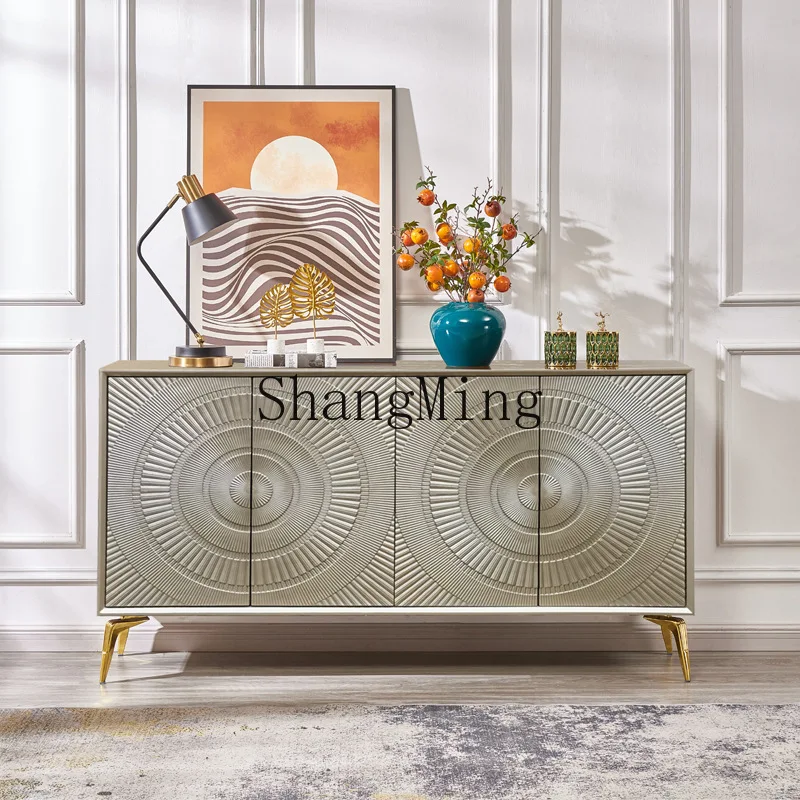 SM household 1.6m light luxury foyer, entrance cabinet, champagne silver dining side storage cabinet
