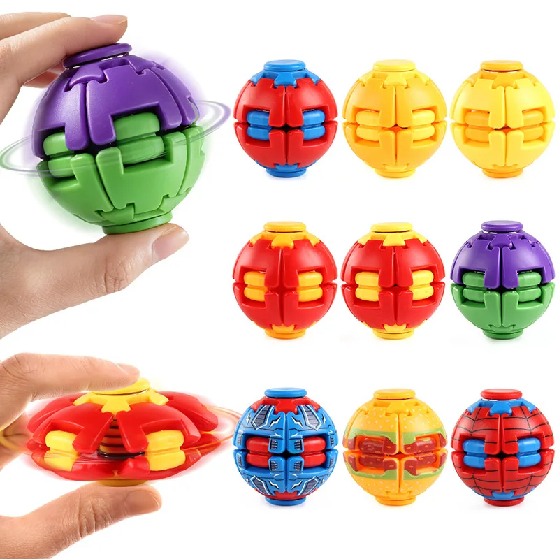 Adult Stress Relief Fidget Toy Push Pop Bubble Spinner Ball Anxiety Decompression Sensory Toy for Office Desk Car Birthday Gift