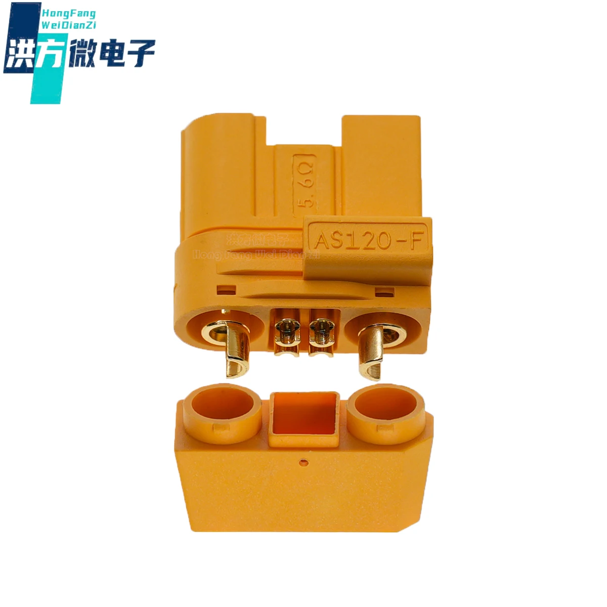 

1PCS original,AS120-F,aeromodelling plug,anti sparking,with signal pin,60A，female head,AS120(2+4), yellow female head, UL94V-0