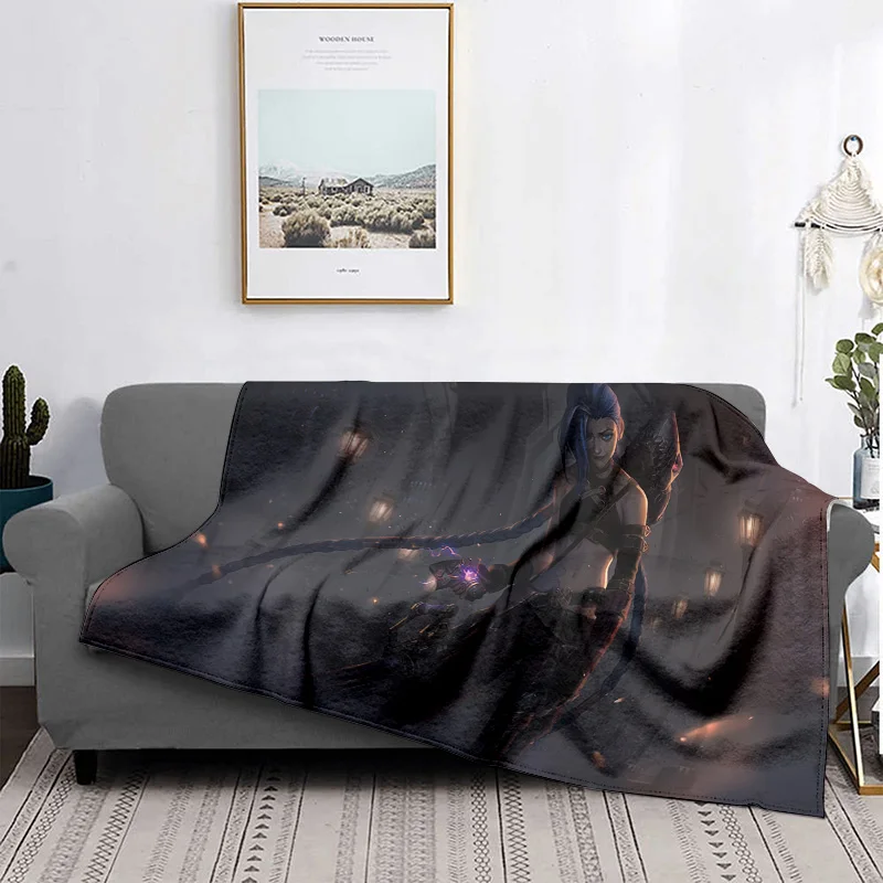 Micro Light Jinx :game Theme, Printed Flannel Throw Blanket,Perfect for Bedroom or Sofa Décor,Cozy and Warm for Winter