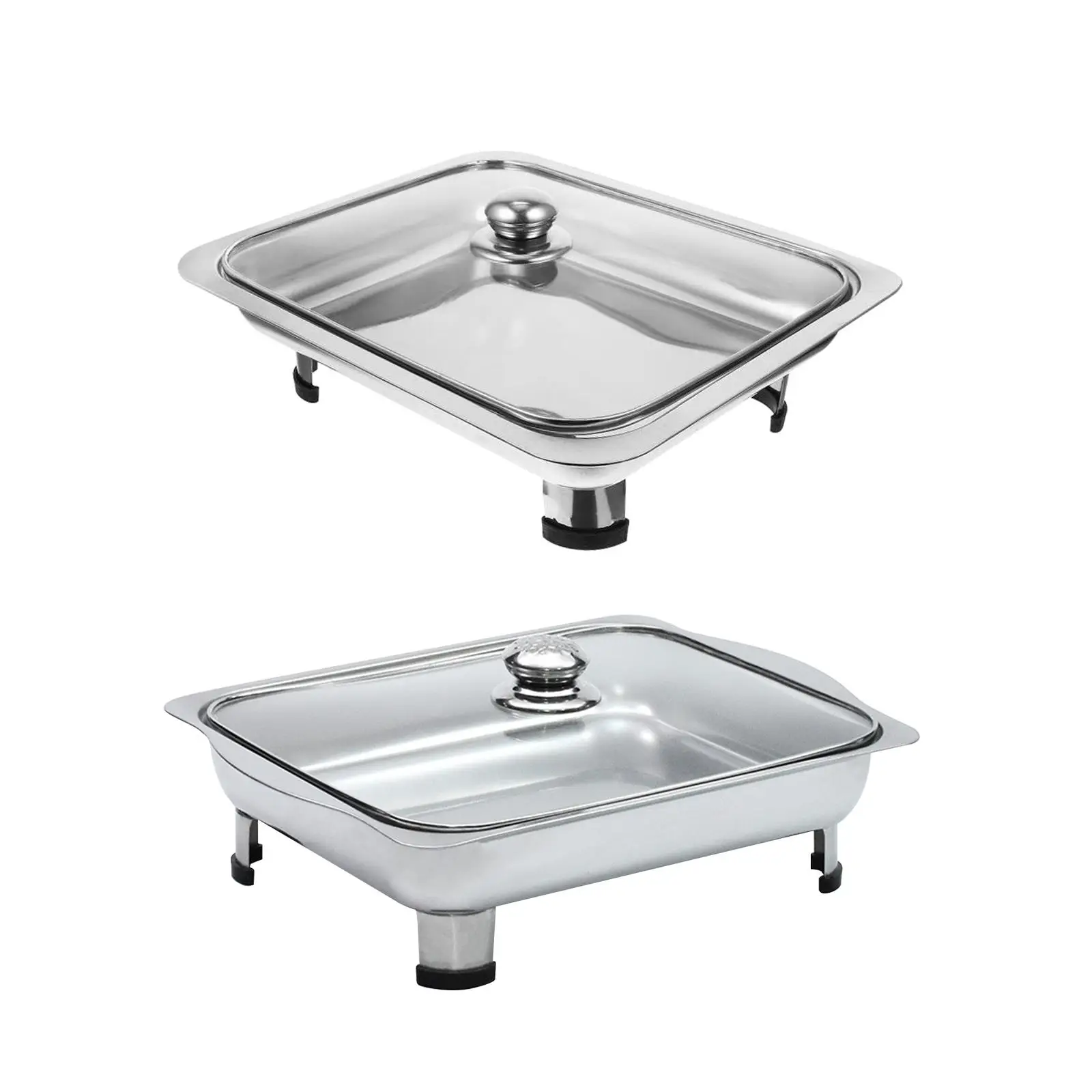 Chafing Dish Rectangular Buffet Dish Tray Serving Tray Stainless Steel Chafer for Holidays Entertaining Picnic Banquet Birthday