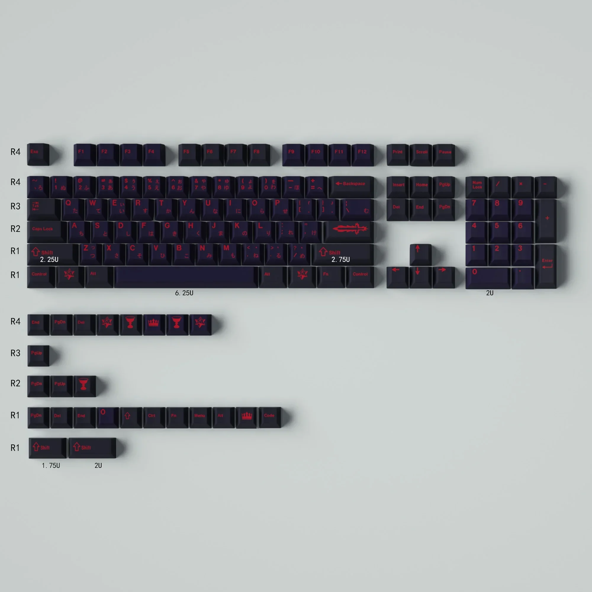 Keycap Deep Purple Full Set Original Height PBT Sublimation Mechanical Keyboard Cap 64/75/87/9